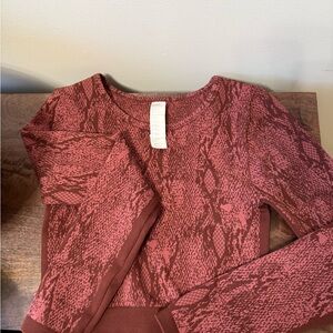 Gymshark Pink and maroon Snake Print crop workout top